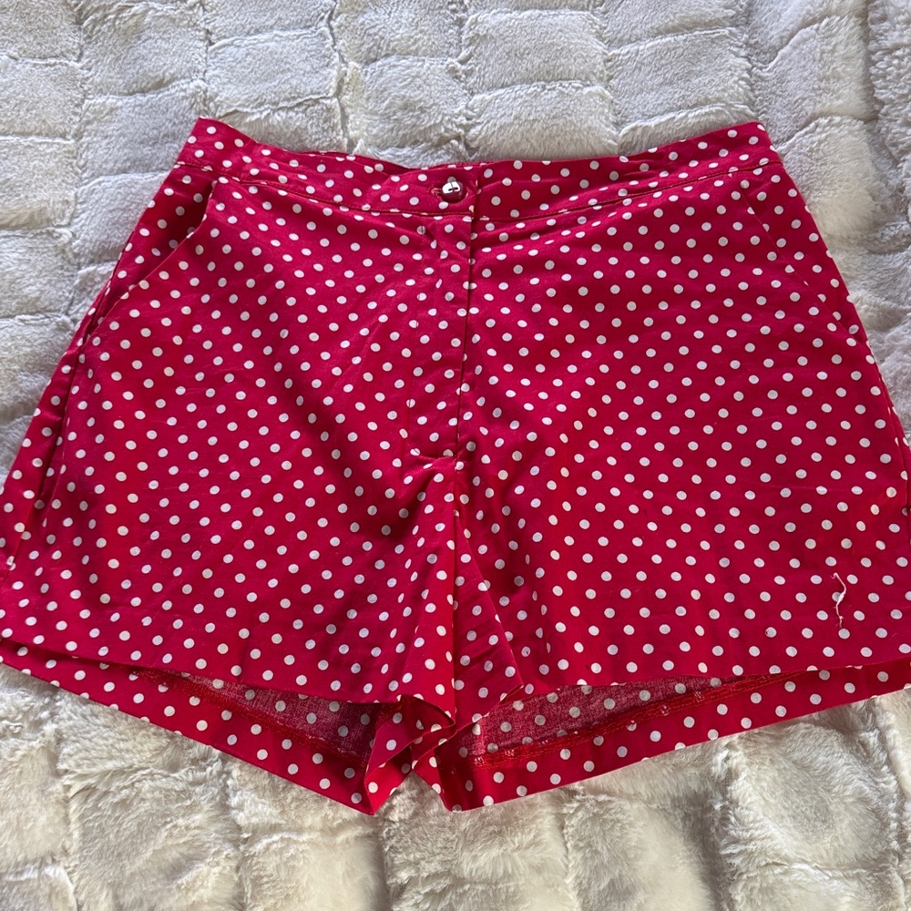 Chic High Waist Polka Dot Shorts - Pink